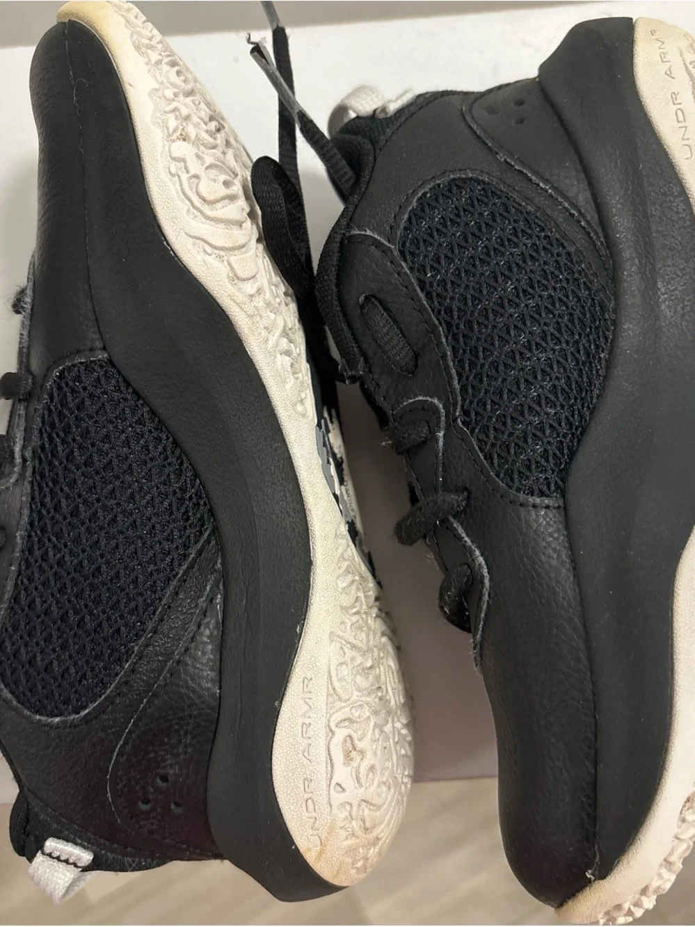 Under Armour Black and Gold Kids' Low-Top Sneakers